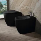 Bidet podłogowy Aster z matowej ceramiki w dwóch kolorach i nowoczesnym wzornictwie Viadurini