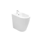 Bidet jednootworowy montowany na podłodze z technologią bezkołnierzową w kolorze białej ceramiki - Oleandro  Viadurini