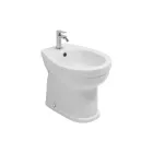 Bidet jednootworowy montowany na podłodze, z białej ceramiki, o eleganckim, nowoczesnym wzornictwie – Silica Viadurini