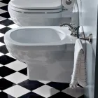 Klasyczny bidet jednootworowy z białej ceramiki Made in Italy - Marwa Viadurini