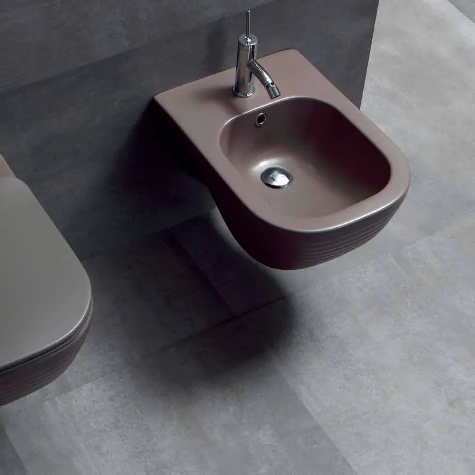 Zawieszony Bidet Made in Italy Design w Trabia Ceramics Viadurini