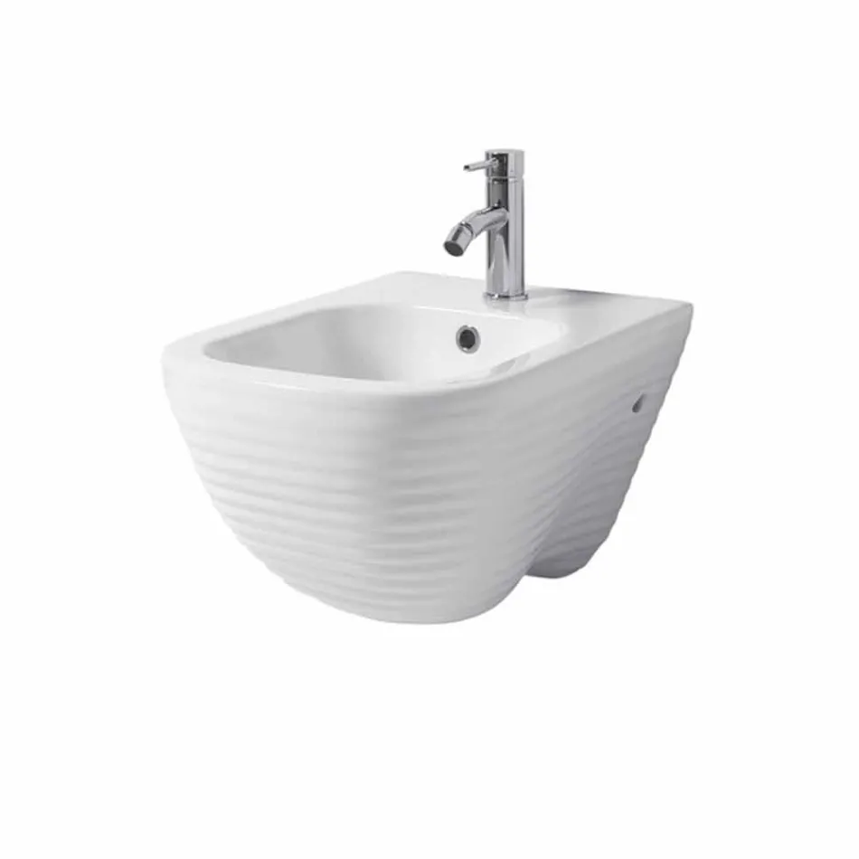 Zawieszony Bidet Made in Italy Design w Trabia Ceramics Viadurini
