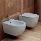 Nowoczesny design ceramiczny bidet ścienny Star 55x35cm wyprodukowany we Włoszech Viadurini