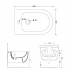 Nowoczesny design ceramiczny bidet ścienny Star 55x35cm wyprodukowany we Włoszech Viadurini