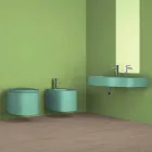 Ceramiczny bidet wiszący o nowoczesnym designie wyprodukowany we Włoszech, Hamlet Viadurini