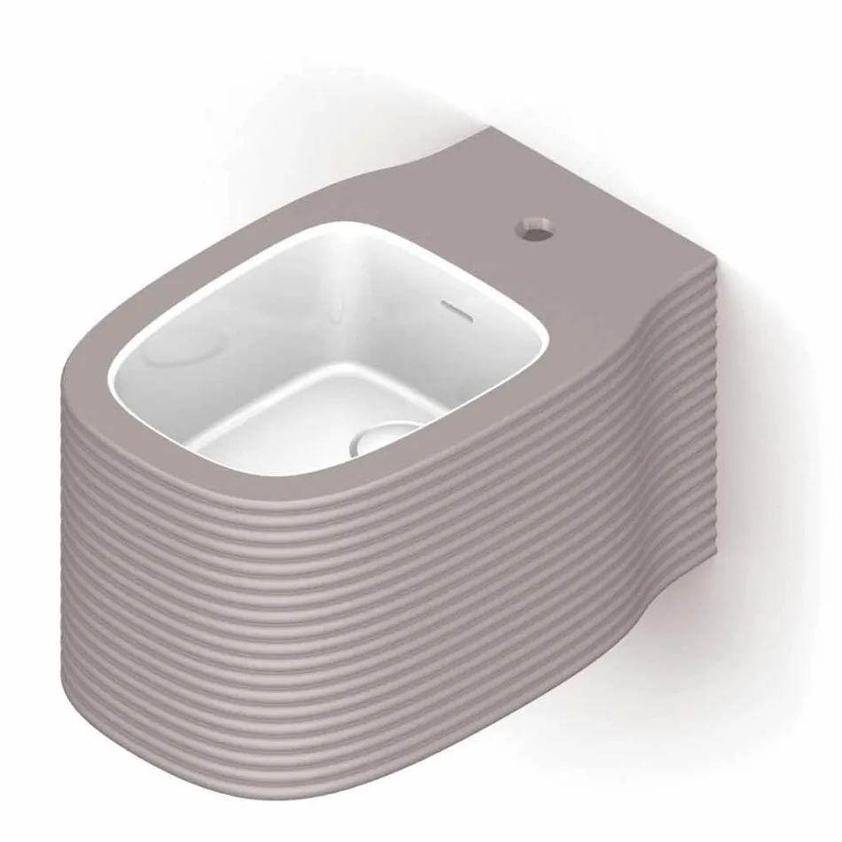 Ceramiczny bidet wiszący o nowoczesnym designie wyprodukowany we Włoszech, Hamlet Viadurini