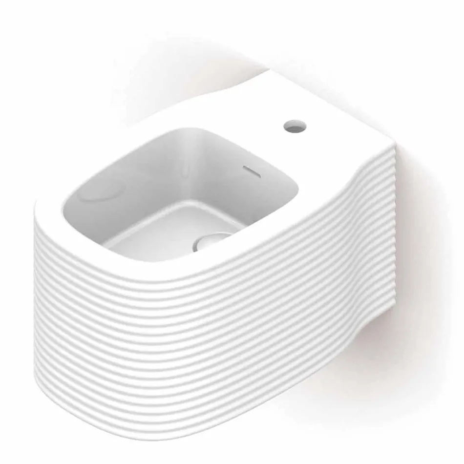 Ceramiczny bidet wiszący o nowoczesnym designie wyprodukowany we Włoszech, Hamlet Viadurini