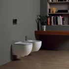 Nowoczesny bidet wiszący w białej ceramicznej oprawie Star 50x35cm wykonany we Włoszech Viadurini
