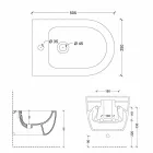 Nowoczesny bidet wiszący w białej ceramicznej oprawie Star 50x35cm wykonany we Włoszech Viadurini