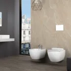 Aster - bidet wiszący z trwałej białej ceramiki o nowoczesnym wzornictwie Viadurini