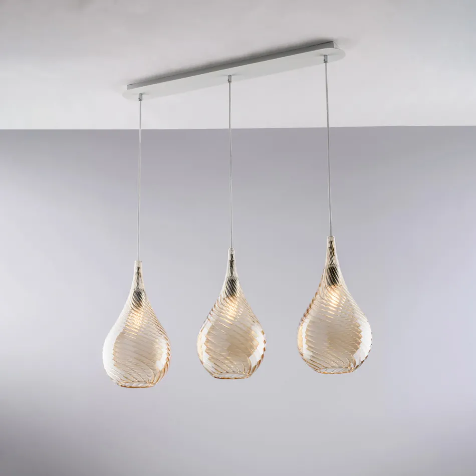 Wyprodukowano we Włoszech, szyna żelazna ze szkłem pyreksowym do dekoracji wnętrz - Amazonia Viadurini