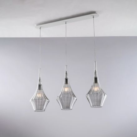 Żelazna szyna ze szkłem pyreksowym, wyprodukowana we Włoszech do dekoracji wnętrz - Olimpo Viadurini