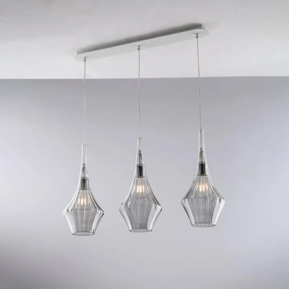 Żelazna szyna ze szkłem pyreksowym, wyprodukowana we Włoszech do dekoracji wnętrz - Olimpo Viadurini