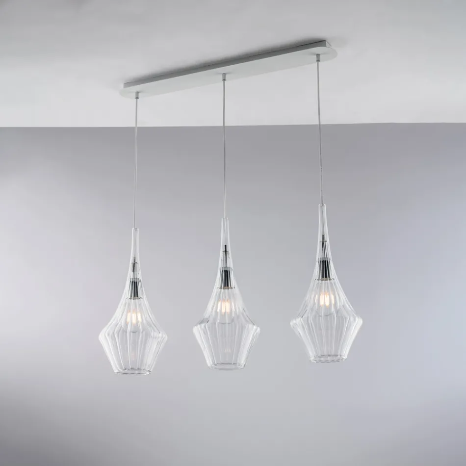 Żelazna szyna ze szkłem pyreksowym, wyprodukowana we Włoszech do dekoracji wnętrz - Olimpo Viadurini