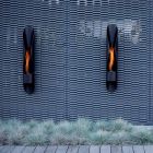 Biokominek ścienny o rurowym i nowoczesnym designie z czarnej stali - Jackson Viadurini