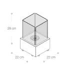 Stół Biokominek ze szkła hartowanego z podstawą z czarnego metalu - Coriano Viadurini