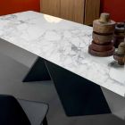 Bonaldo Axe płaski stół w ceramicznej metalowej podstawie wykonanej we Włoszech Viadurini