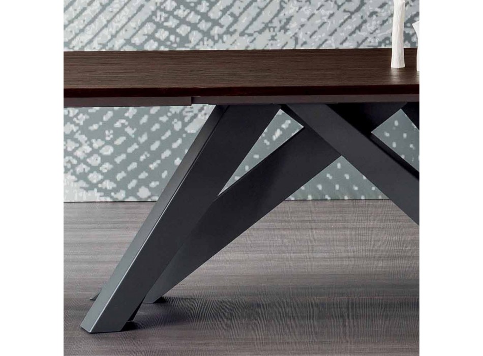 Stół rozkładalny Bonaldo Big Table wykonany z drewna w stylu włoskim Viadurini