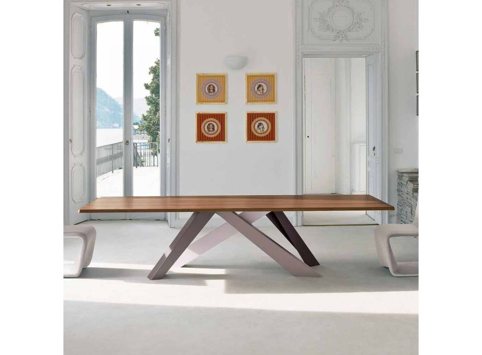 Stolik z drewna fornirowanego Bonaldo Big Table wykonany we Włoszech Viadurini
