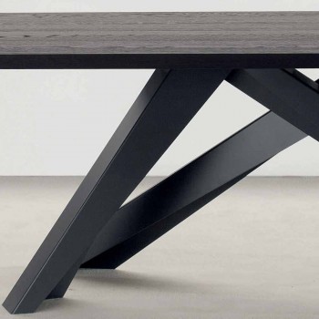 Stół z drewna stołowego Bonaldo Big Table wykonany z litego antracytu, wykonany we Włoszech