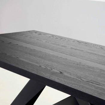 Stół z drewna stołowego Bonaldo Big Table wykonany z litego antracytu, wykonany we Włoszech
