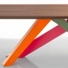 Stół z litego drewna orzechowego Bonaldo Big Table wykonany we Włoszech Viadurini