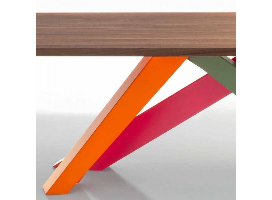 Stół z litego drewna orzechowego Bonaldo Big Table wykonany we Włoszech Viadurini