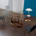 Bonaldo Greeny stół owalny z drewna i szkła made in Italy