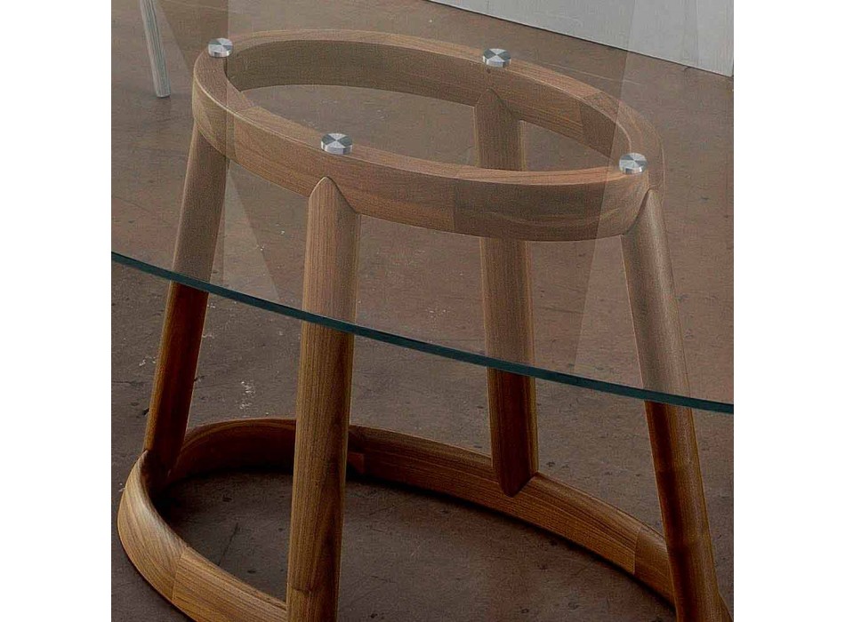 Bonaldo Greeny to owalny stół wykonany z drewna i kryształu we Włoszech Viadurini