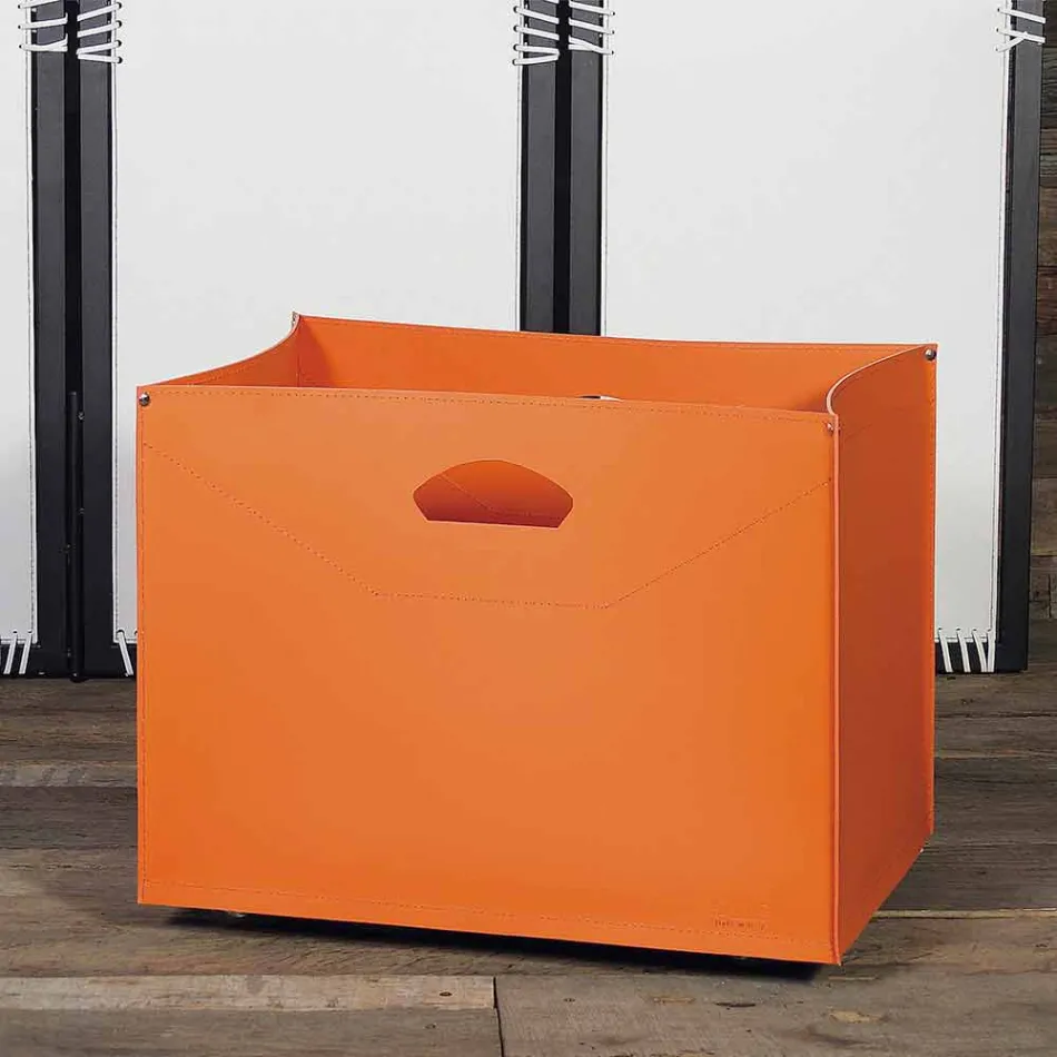 Torba na drewno opałowe ze skóry Gastone 100% Made in Italy Viadurini