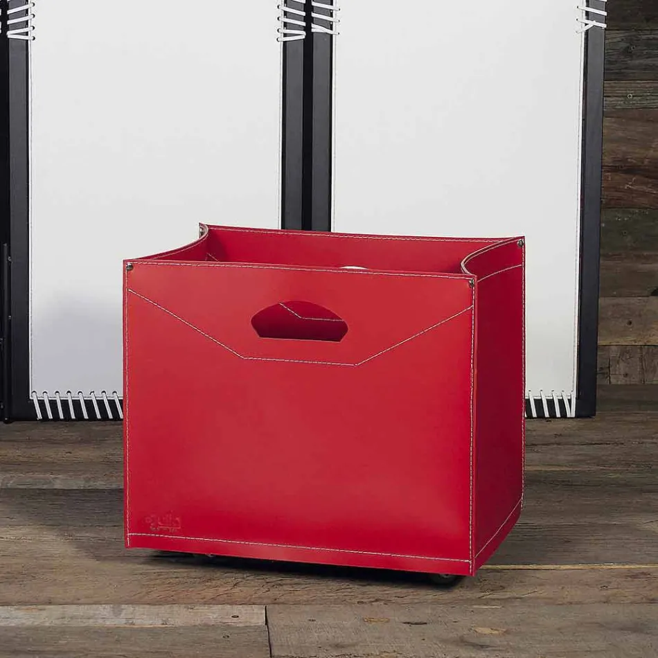 Drewniana torba w 100% wykonana ze skóry Innovo wyprodukowanej we Włoszech Viadurini