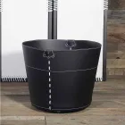 Uchwyt na drewno w 100% wyprodukowany we Włoszech ze skóry Plato Viadurini