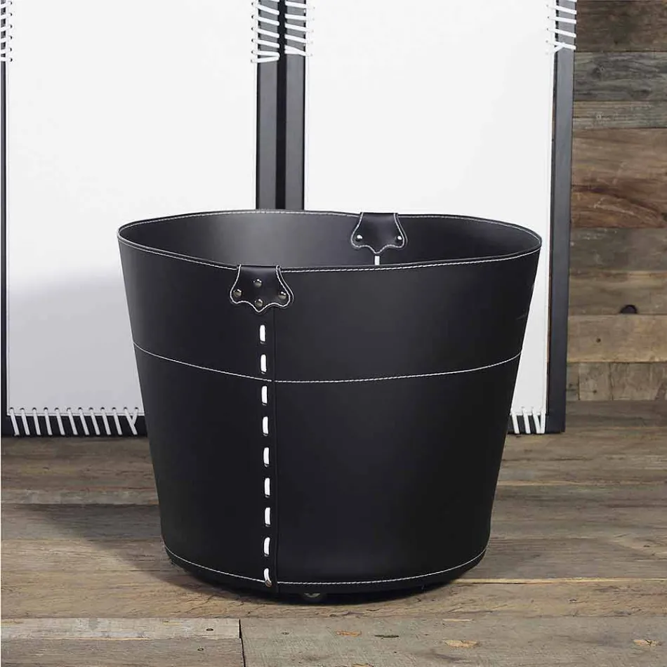 Uchwyt na drewno w 100% wyprodukowany we Włoszech ze skóry Plato Viadurini