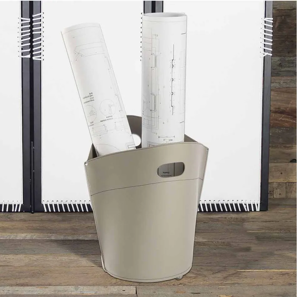 Torba na drewno ze skóry Spinoza 100% Made in Italy Viadurini