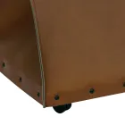 Torba na drewno opałowe z ekoskóry na kółkach Made in Italy - Ślimak Viadurini