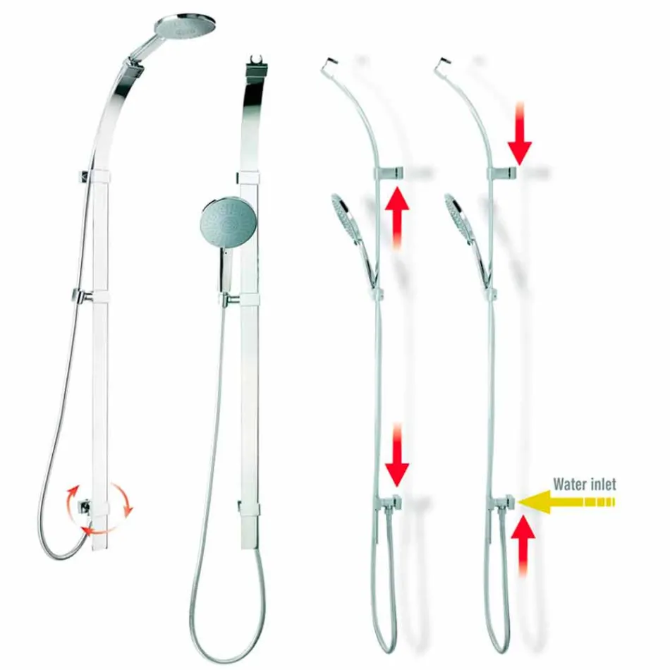 Bossini września natrysk przesuwny wodą Flat Viadurini