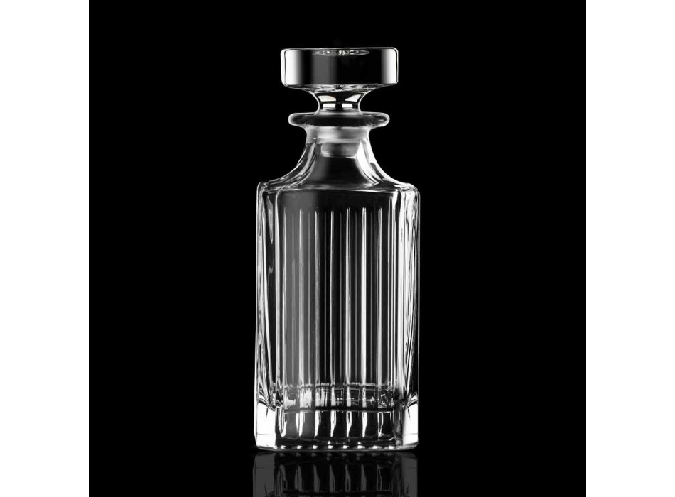4-częściowe kwadratowe butelki do whisky Eco Crystal - Senzatempo Viadurini