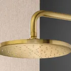 Ramię prysznicowe z okrągłą głowicą prysznicową antykamienną ze stali AISI 316L - Artigli Viadurini