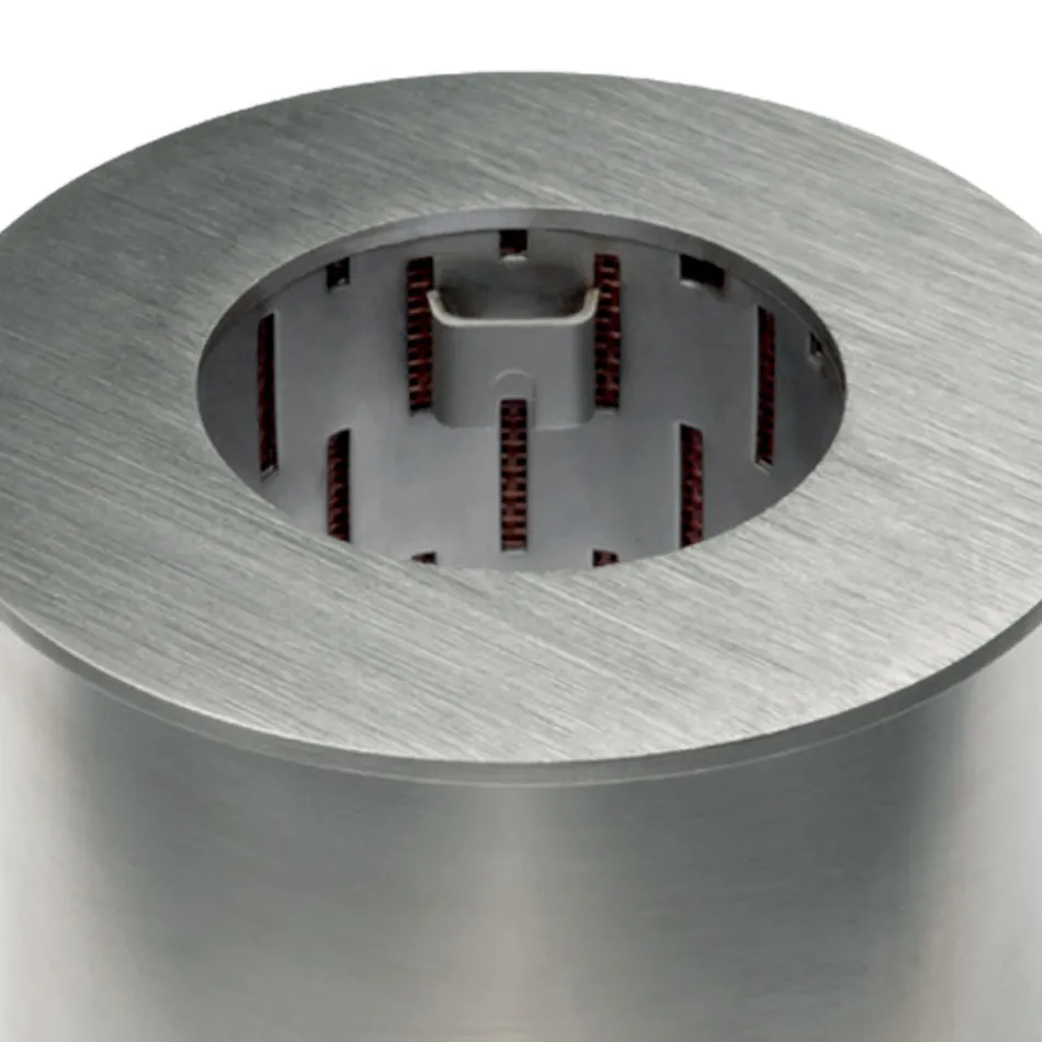 Okrągły palnik ze stali satynowej do kominka na bioetanol - Griff12 Viadurini