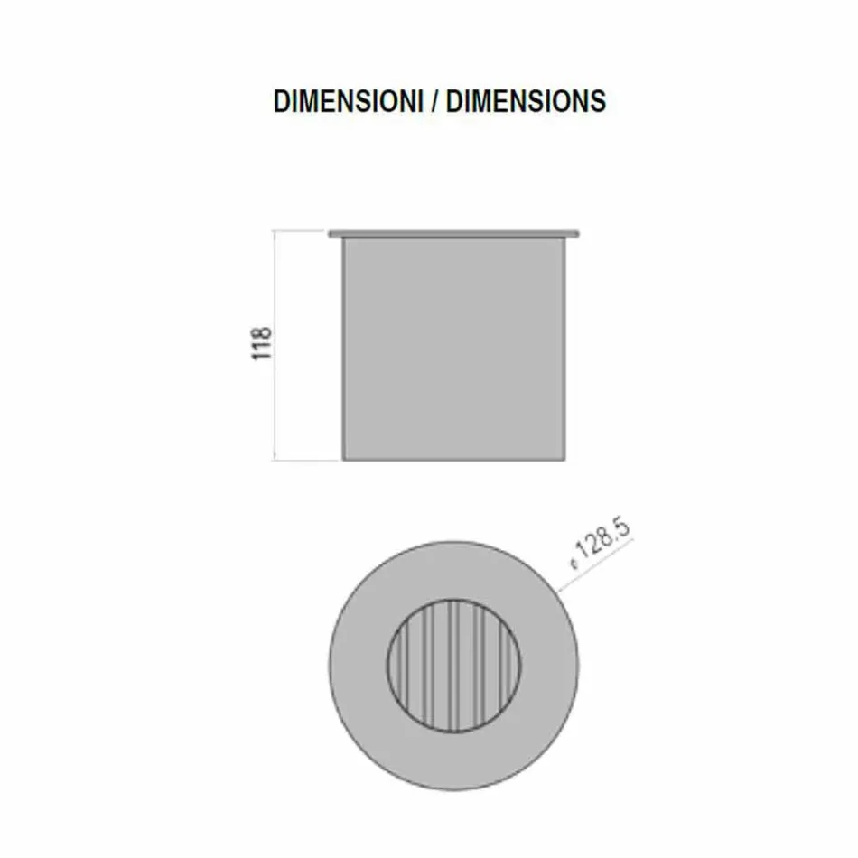 Okrągły palnik ze stali satynowej do kominka na bioetanol - Griff12 Viadurini