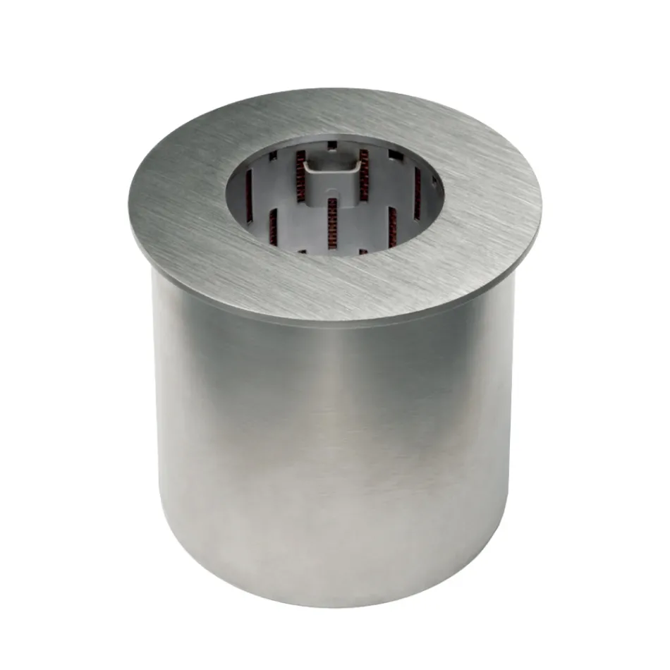 Okrągły palnik ze stali satynowej do kominka na bioetanol - Griff12 Viadurini