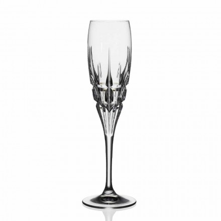 Kryształowy kieliszek do szampana z ekologicznego kryształu 12 sztuk - Fiucco Viadurini