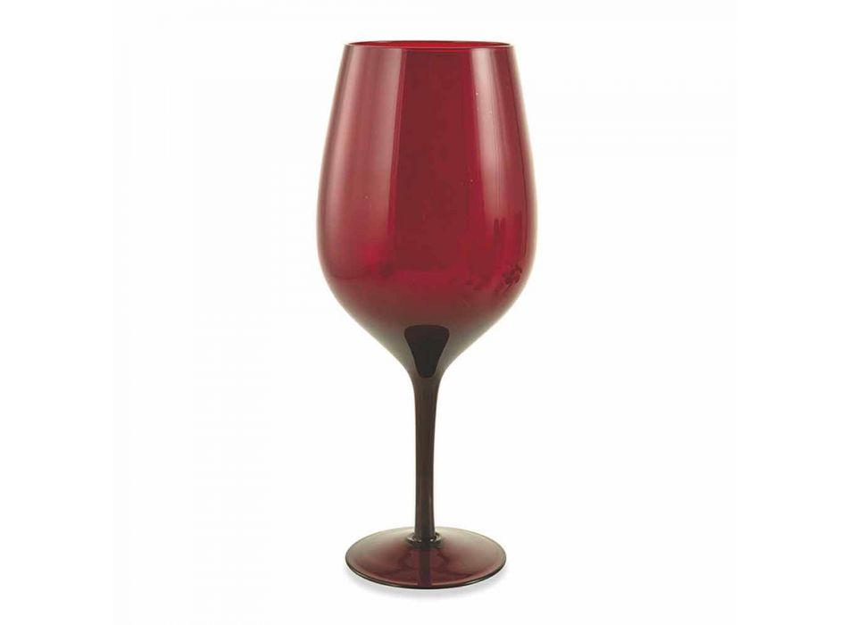 Białe lub czerwone kolorowe kieliszki do wina w szkle 3 warianty 12 sztuk - Aperi Viadurini
