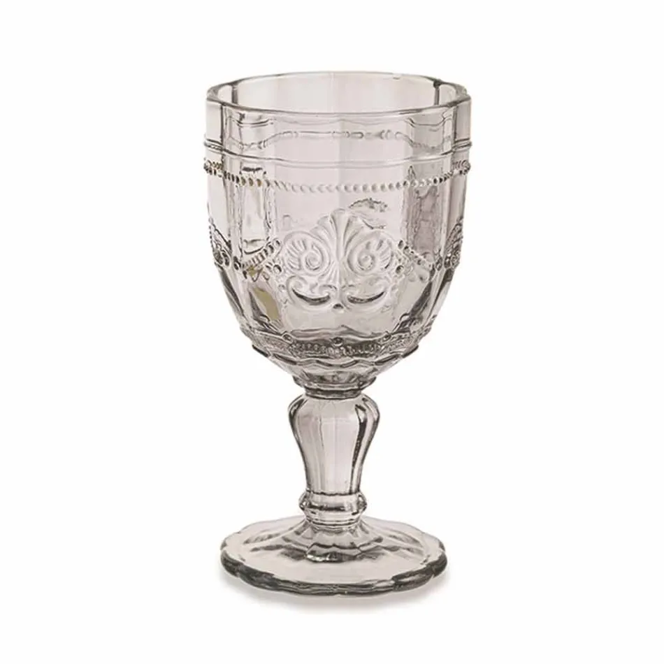 Kolorowe kieliszki do wina w szkle z dekoracją Arabescato, 12-częściowy serwis - śruba Viadurini