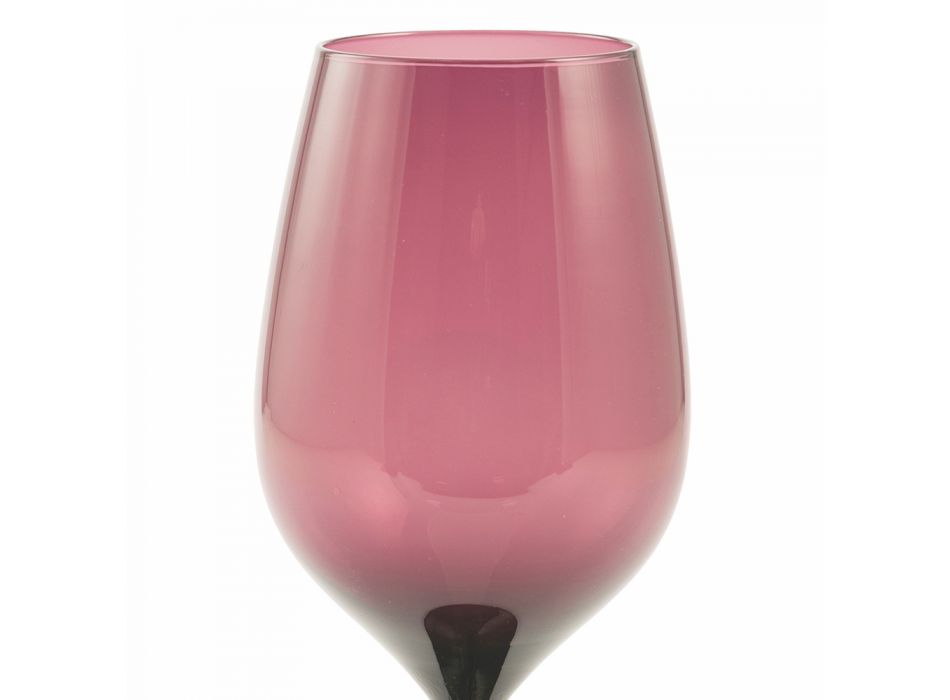 Kieliszki do wina w kolorze szarym, fioletowym lub akwamarynowym 12 sztuk - Aperi Viadurini
