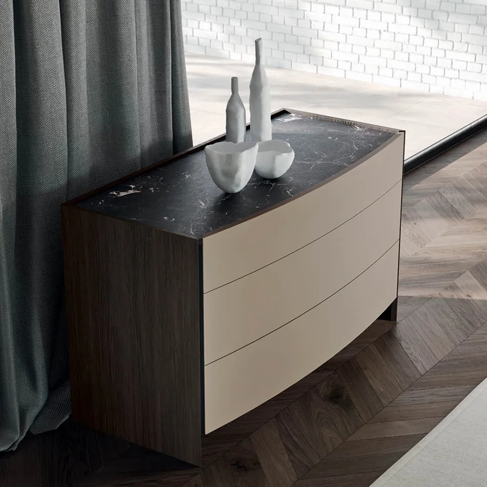 Nowoczesna 4-elementowa sypialnia Made in Italy - Calimero Viadurini