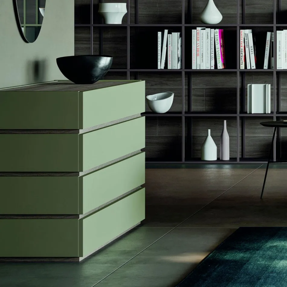 Sypialnia z 5 Nowoczesnymi Elementami Made in Italy Wysoka jakość - Rieti Viadurini