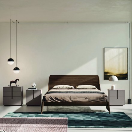 Kompletna sypialnia z 5 elementami w nowoczesnym stylu Made in Italy - Savanna Viadurini