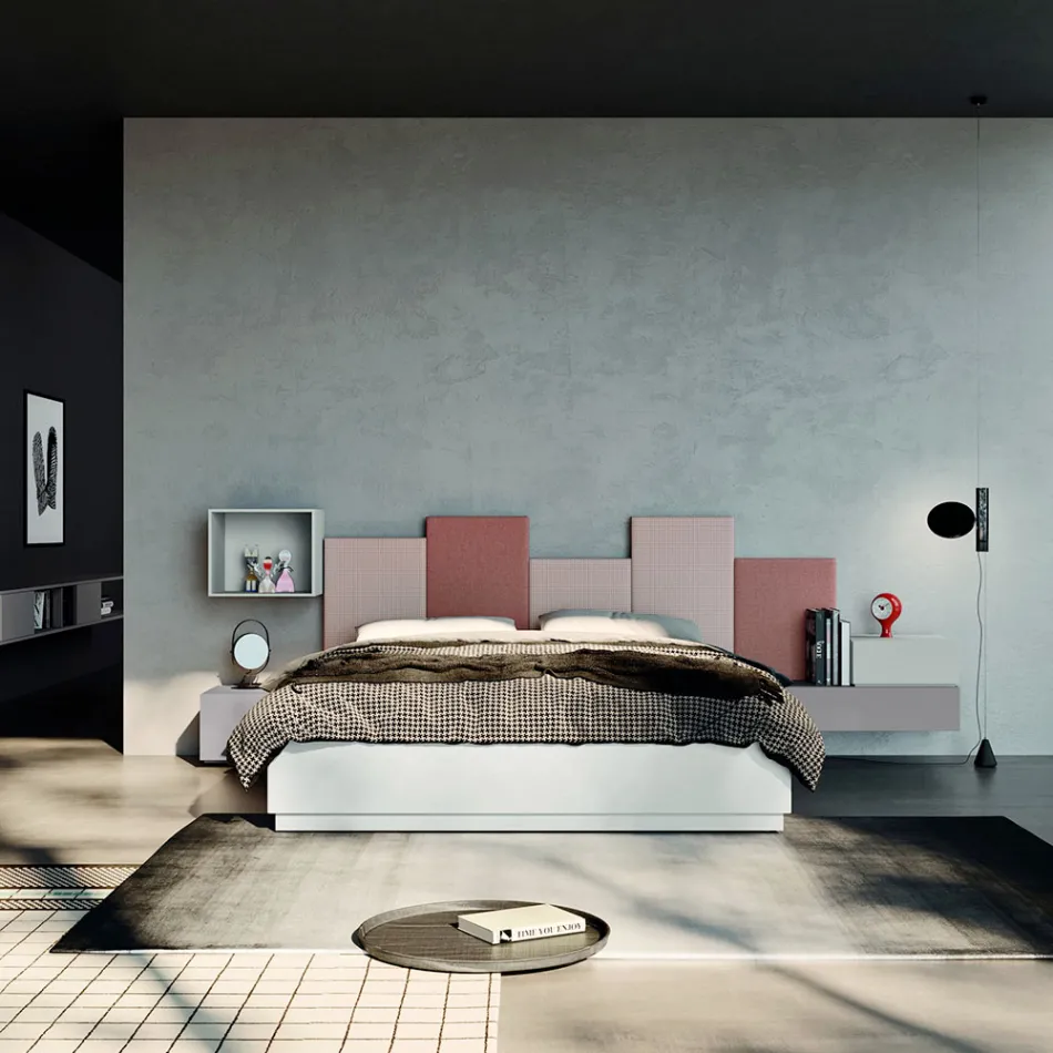 Kompletna sypialnia z 5 elementami Made in Italy wysokiej jakości - kwarc Viadurini