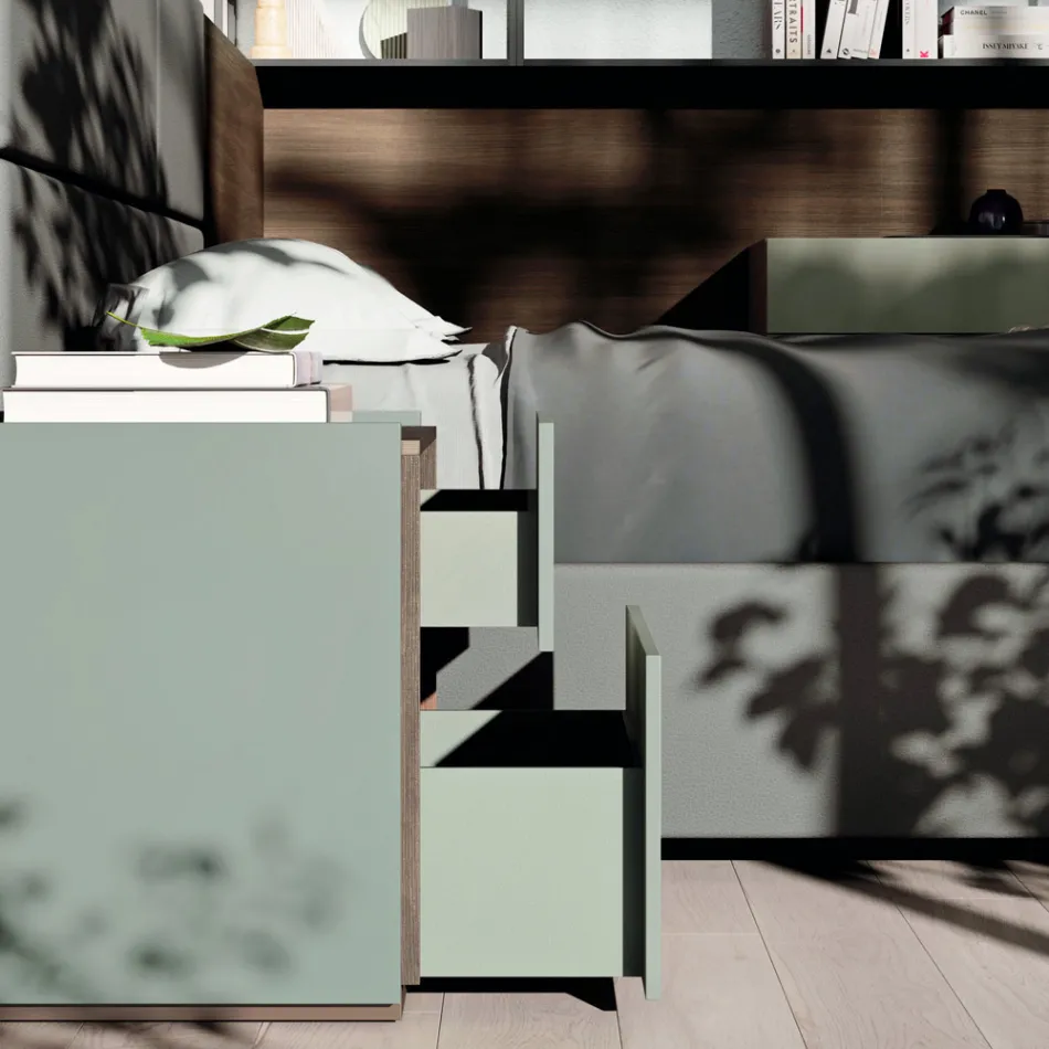 Pokój Dwuosobowy z 5 luksusowymi elementami Made in Italy - Emerald Viadurini